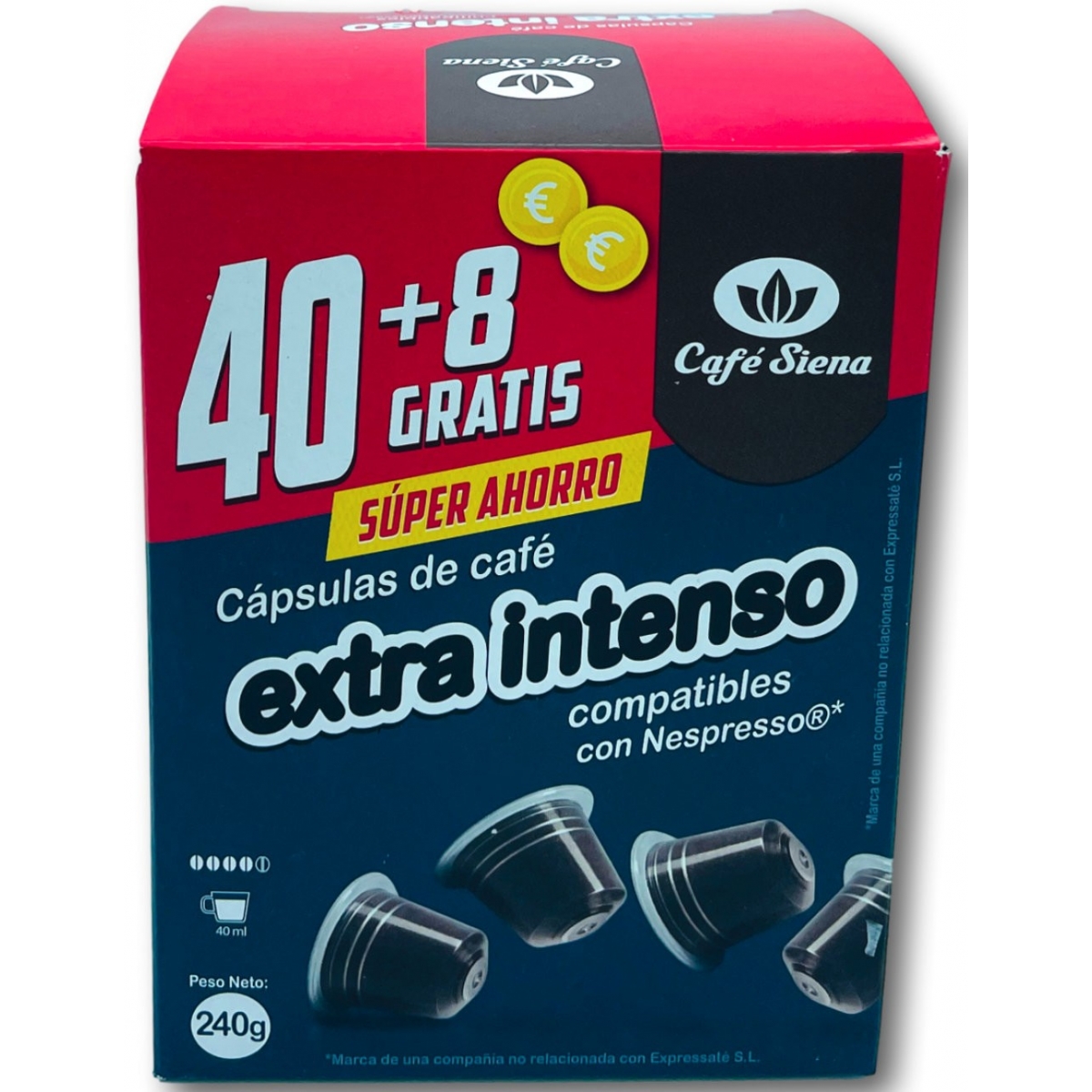 Café Nespresso * Extra Intenso XL 40 8 Un