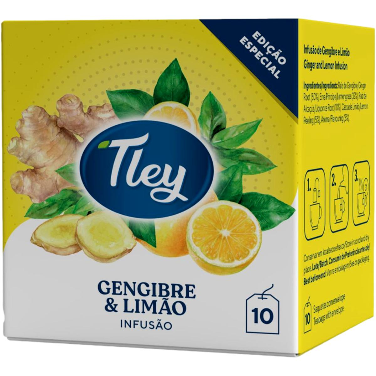 Infusão Gengibre e Limão Tley 10 Saquetas