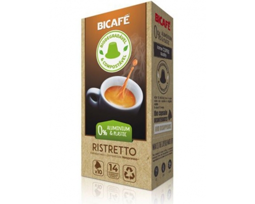 Cápsulas Biodegradáveis Nespresso * Ristretto Café Bicafé 10 Un